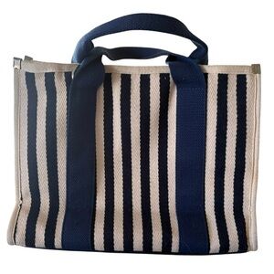 Striped Canvas Tote Bag